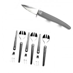 Coffret couteau à huitres et 4 fourchettes en acier inoxydable