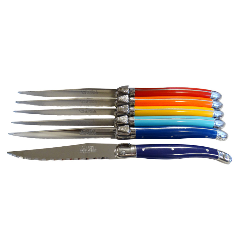 Laguiole Rainbow Knives in Presentation Box (Set of 6) — Kiss That