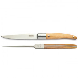 Coffret - 4 couteaux à steak - Laguiole - Manche en bois d'olivier - En  ligne